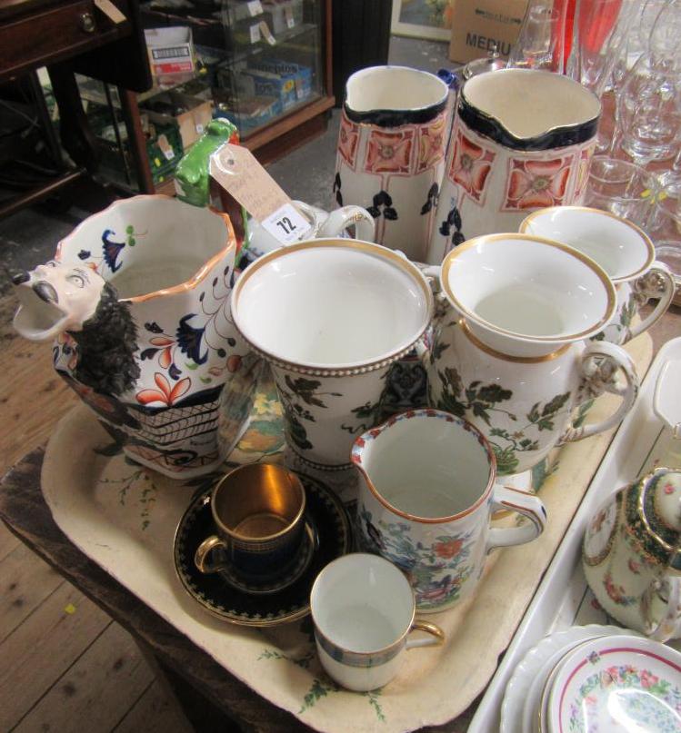 TRAY OF 19TH CENTURY CERAMICS INCLUDING MINTON  BOOTHS AND SPODE Image