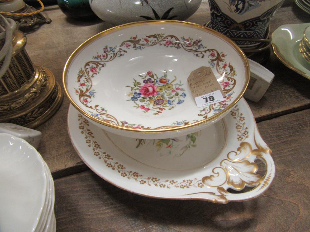 ROYAL WORCESTER FRUIT BOWL AND A 19TH CENTURY DISH Image