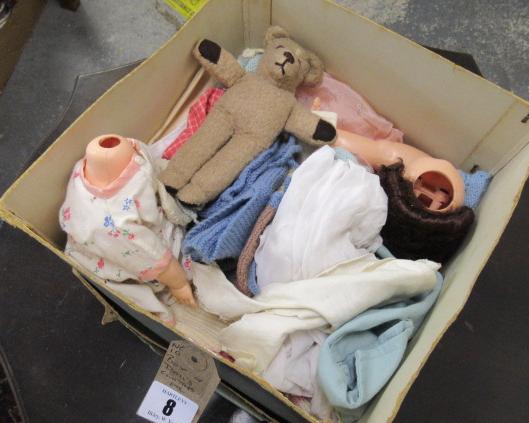 BOX OF DOLLS CLOTHES ETC Image