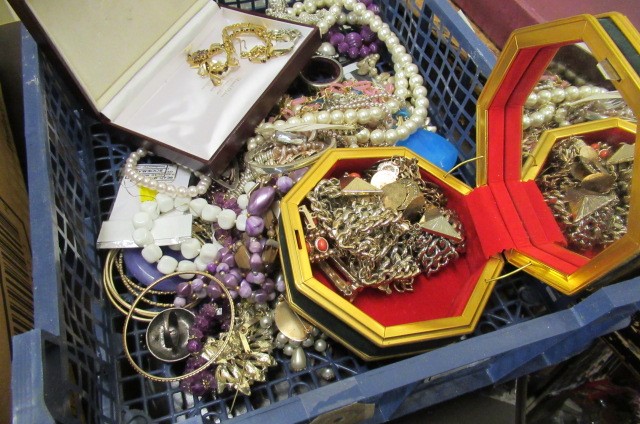 TWO BOXES OF COSTUME JEWELLERY Image