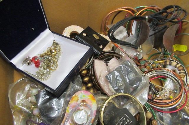 TWO BOXES OF COSTUME JEWELLERY Image