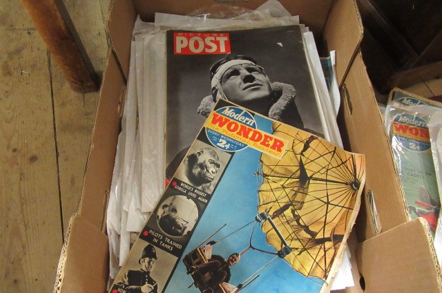 BOX OF PICTURE POST AND MODERN WONDER MAGAZINES Image