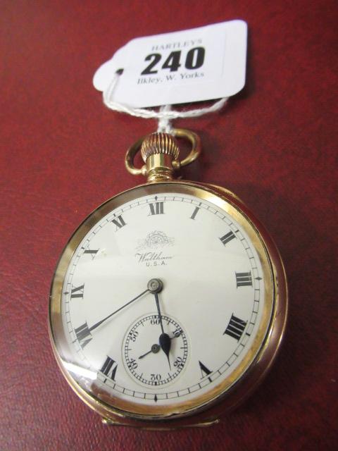 GOLD PLATED WALTHAM POCKET WATCH Image