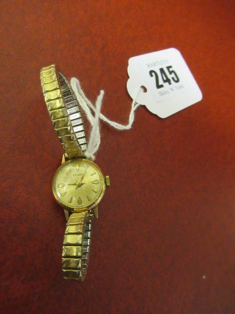 LADY'S 9CT GOLD CASED ENICAR WRISTWATCH Image