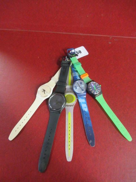 FIVE SWATCH WATCHES INCLUDING JESS RUSH 1992 AND SCREEN 1997 Image