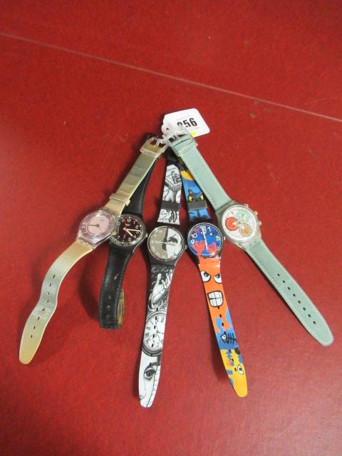 FIVE SWATCH WATCHES INCLUDING ARCHIMEDE AND BIZAR WORLD Image