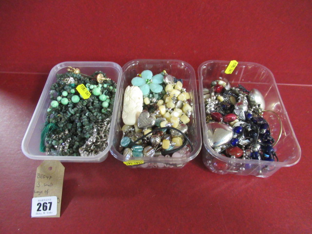 THREE SMALL TRAYS OF COSTUME JEWELLERY Image