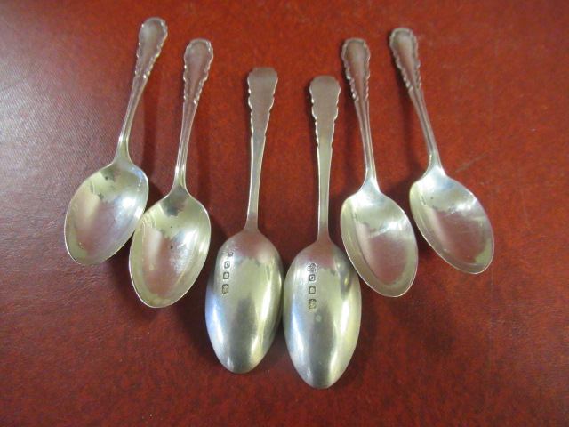 SIX SILVER TEASPOONS Image