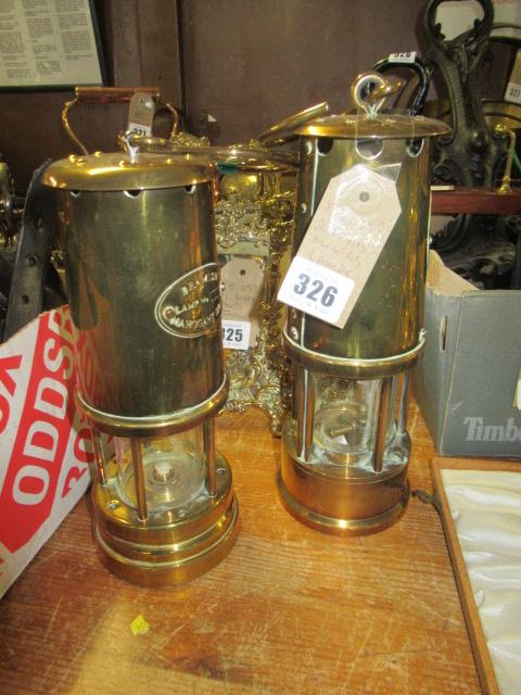 TWO BRASS MINER'S LAMPS Image