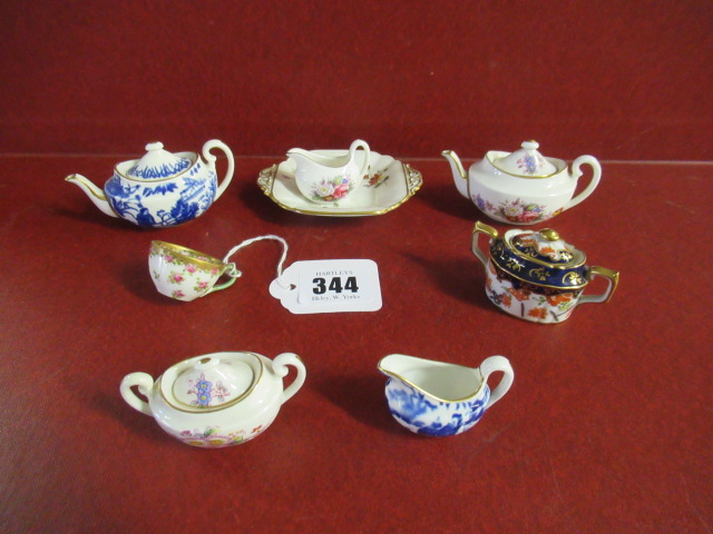 ROYAL CROWN DERBY MIKADO AND OTHER PATTERN MINIATURE TEAWARE Image