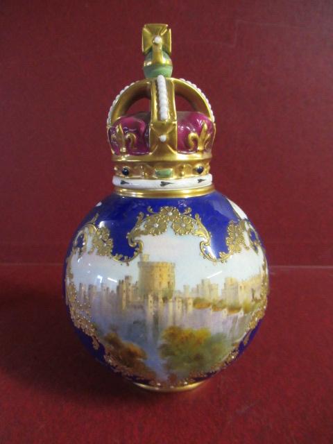 ROYAL WORCESTER POT POURRI PAINTED BY BARKER OF WINDSOR CASTLE GEORGE V CORONATION Image