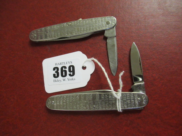 PAIR OF JOHN WATTS KINGS AND QUEENS PEN KNIVES Image