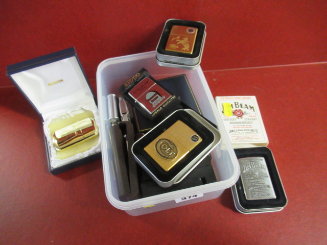 BOX OF ZIPPO LIGHTERS INCLUDING RONSON Image