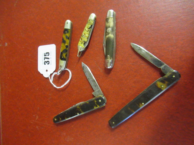 FIVE TORTOISESHELL PEN KNIVES Image