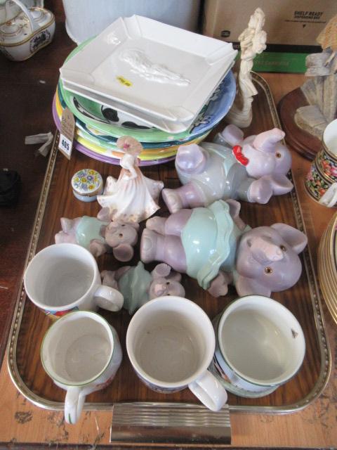 TRAY OF ORNAMENTS AND COLLECTABLE CERAMICS ETC Image