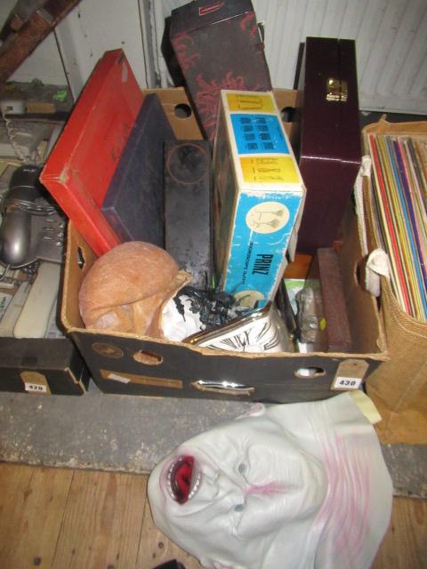 BOX OF MISCELLANEOUS INCLUDING RUBBER MASK Image