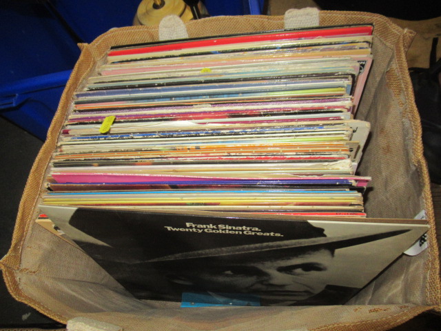 BAG OF LP RECORDS INCLUDING ROLLING STONES Image