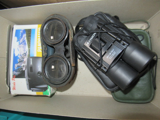 THREE PAIRS OF SMALL BINOCULARS AND A CAMERA Image