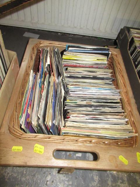 BOX OF 45 RPM RECORDS Image