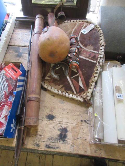 TRIBAL SHIELD WITH ARROW SHEATH ETC Image