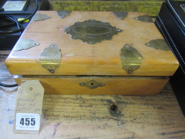 WOODEN BOX WITH WAX AND SEALS ETC Image