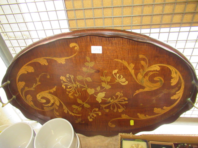 EDWARDIAN HONEYSUCKLE DESIGN INLAID TRAY Image