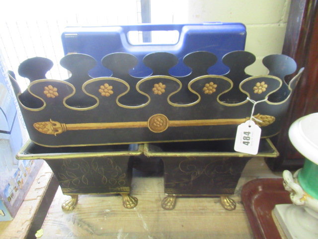 THREE BLACK METAL PLANTERS Image