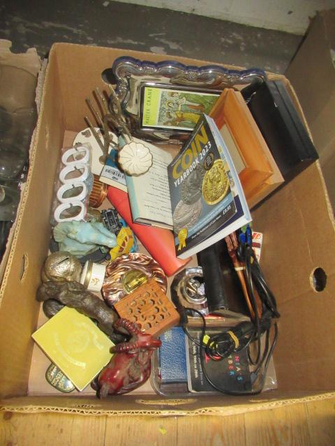 BOX OF COLLECTABLES INCLUDING TABLE LIGHTERS Image