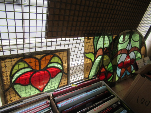 THREE VICTORIAN STAINED GLASS PANELS Image