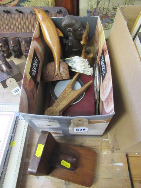 BOX OF TREEN ITEMS ETC Image