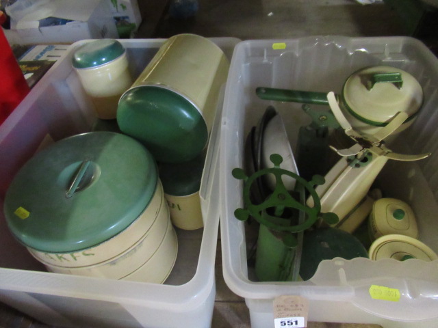 TWO BOXES OF VINTAGE KITCHENWARE Image