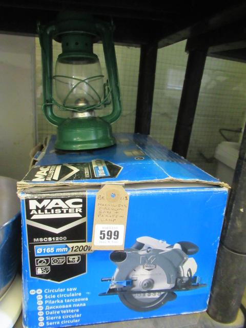 MACALLISTER CIRCULAR SAW AND A PARAFFIN LAMP Image