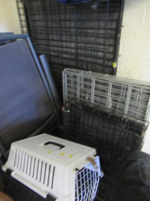 THREE DOG CRATES AND A PET CARRIER Image