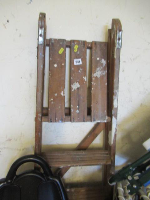 WOODEN STEPLADDER AND A KNEELING STOOL Image