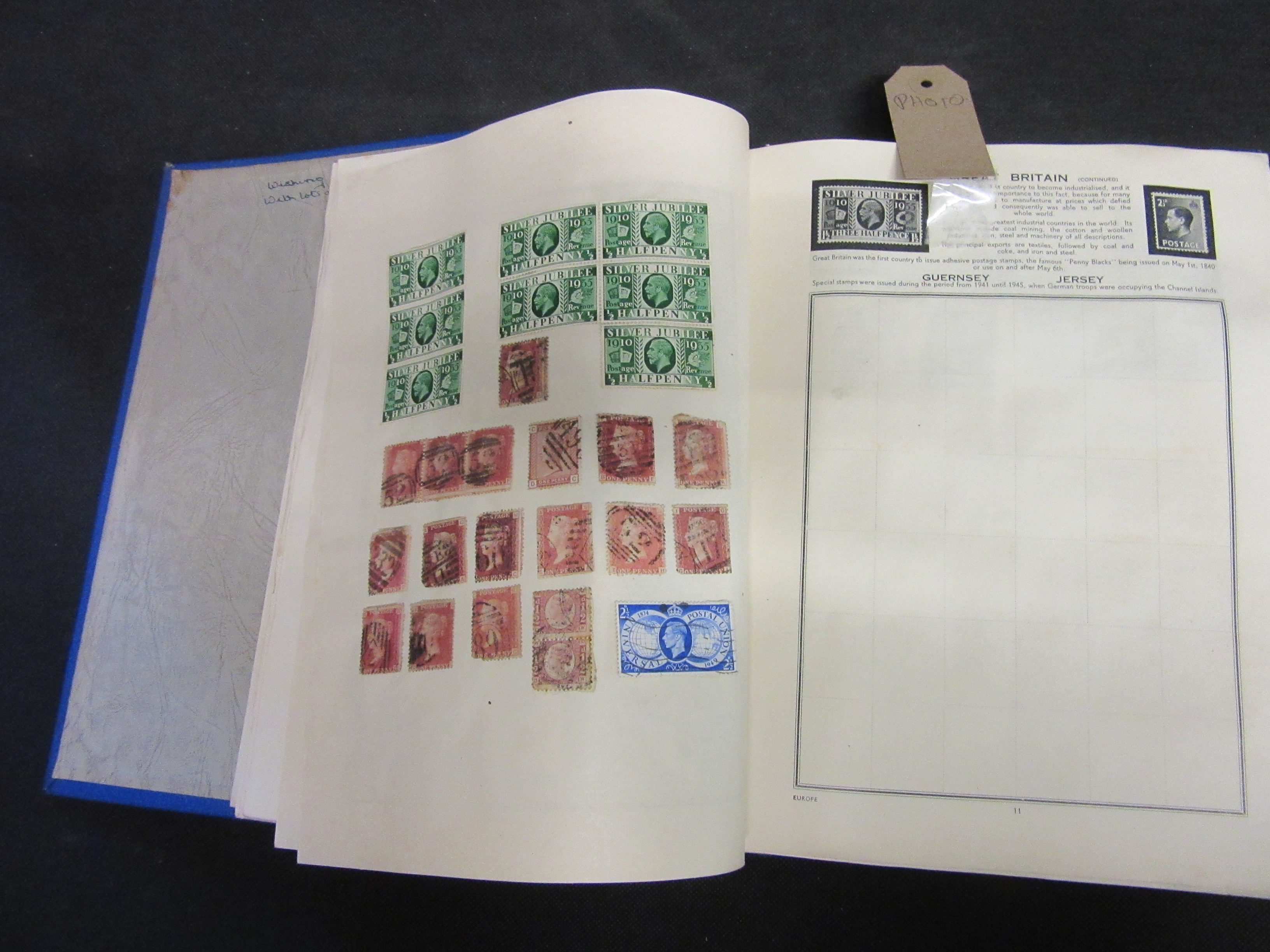 METEOR ALBUM OF GB AND OTHER STAMPS INCLUDING PENNY REDS Image