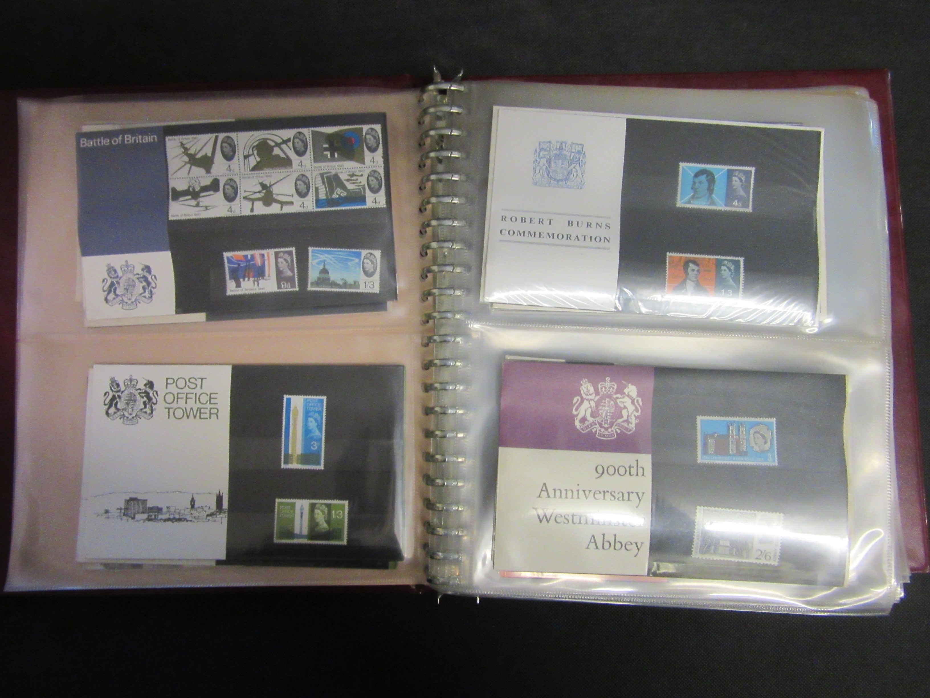 MINT ALBUM OF GB PRE-DECIMAL PRESENTATION PACKS OF STAMPS Image