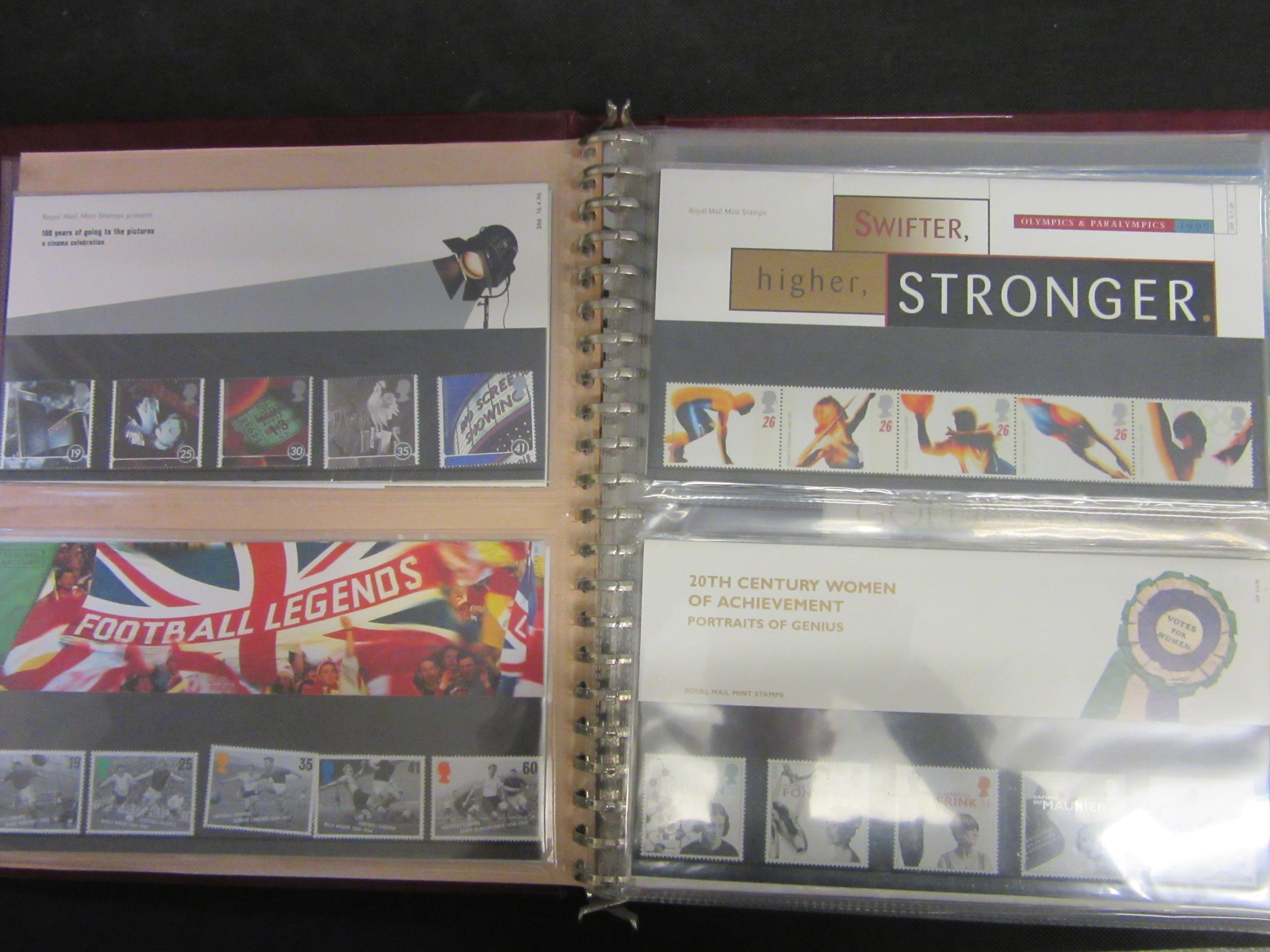 THREE MINT ALBUMS OF GB PRESENTATION PACKS OF STAMPS CIRCA 1987-1998 Image