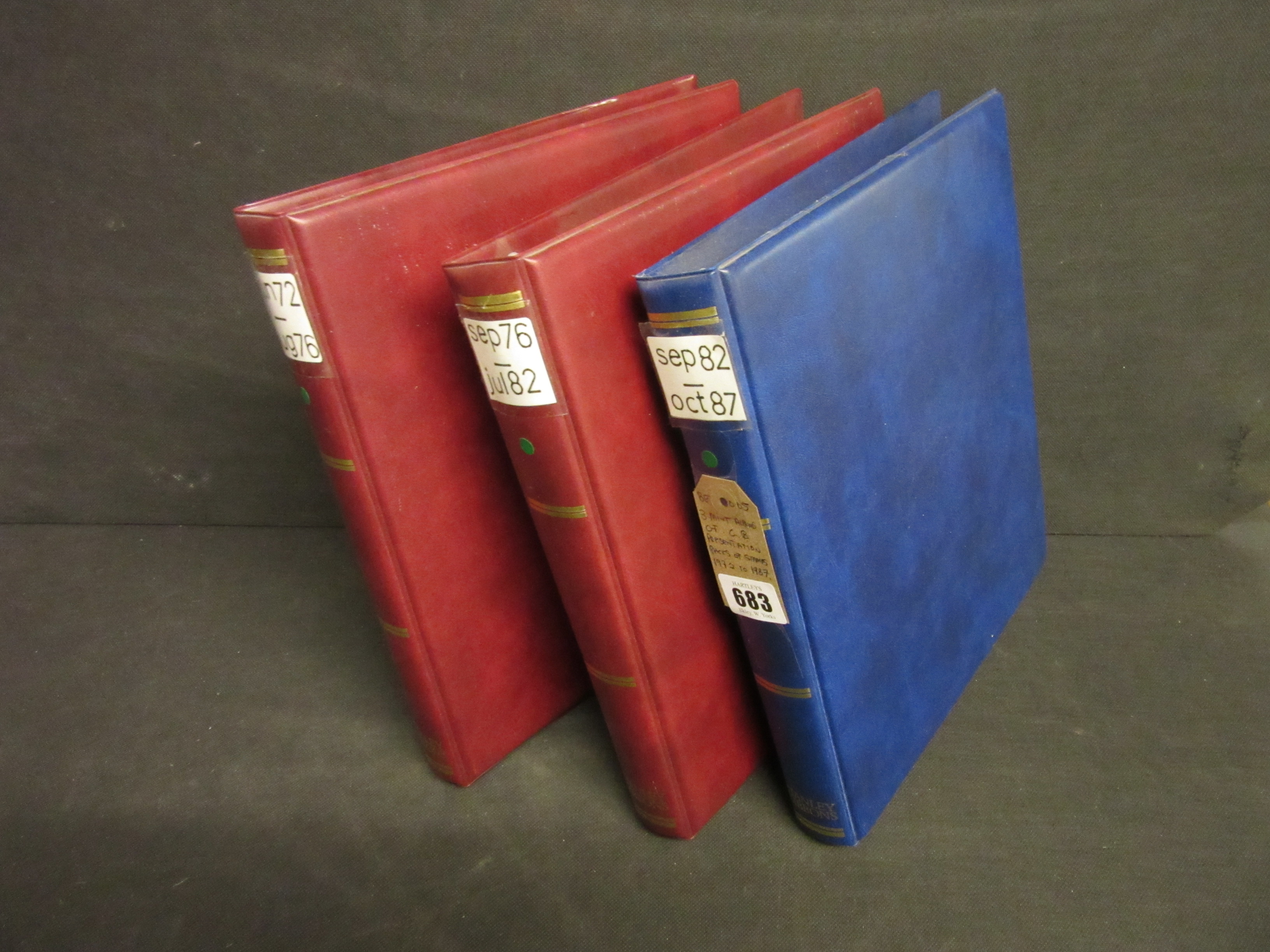 THREE MINT ALBUMS OF GB PRESENTATION PACKS OF STAMPS 1972-87 Image
