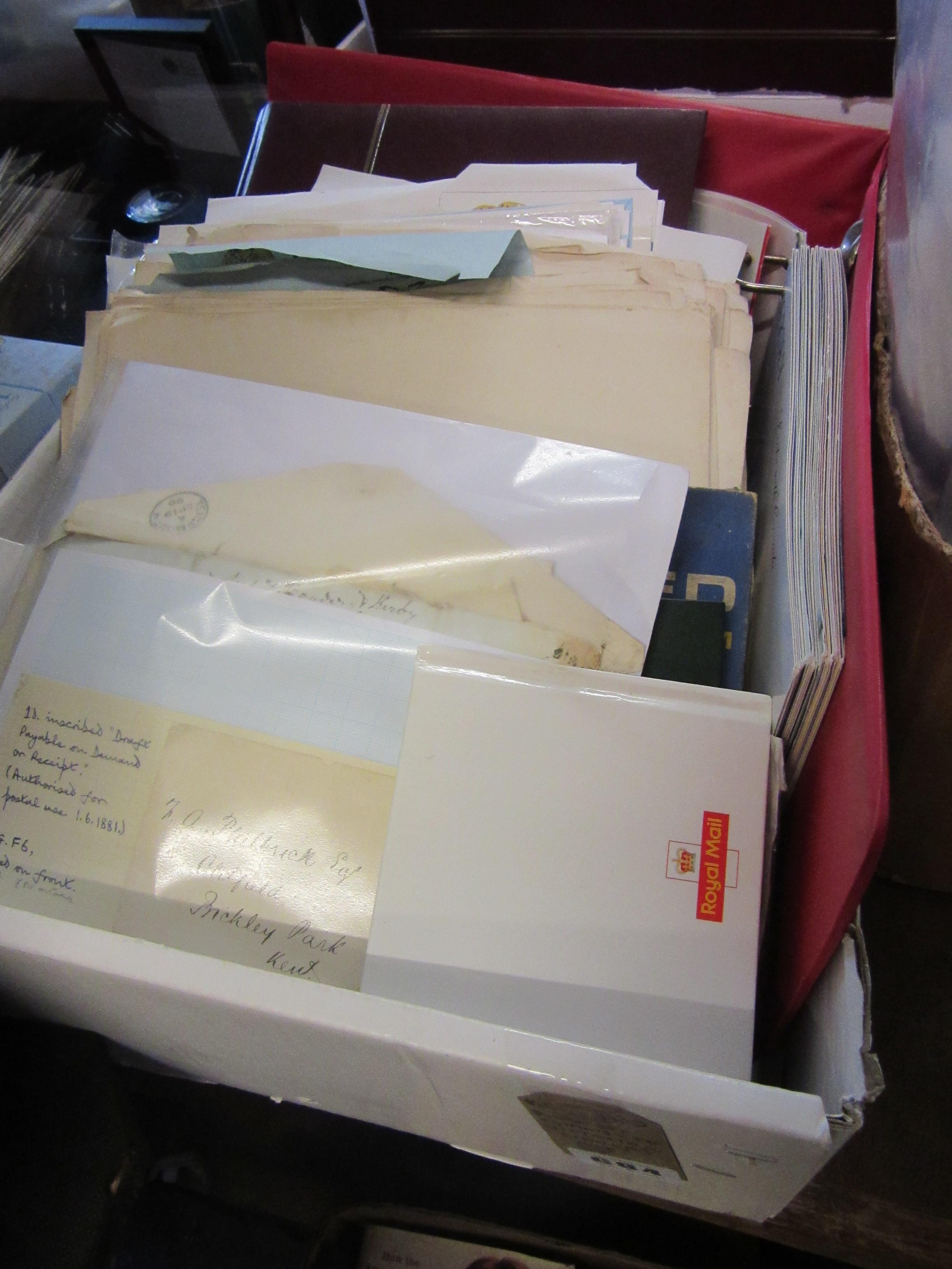 BOX OF STAMPS INCLUDING VICTORIAN ENVELOPES ETC Image
