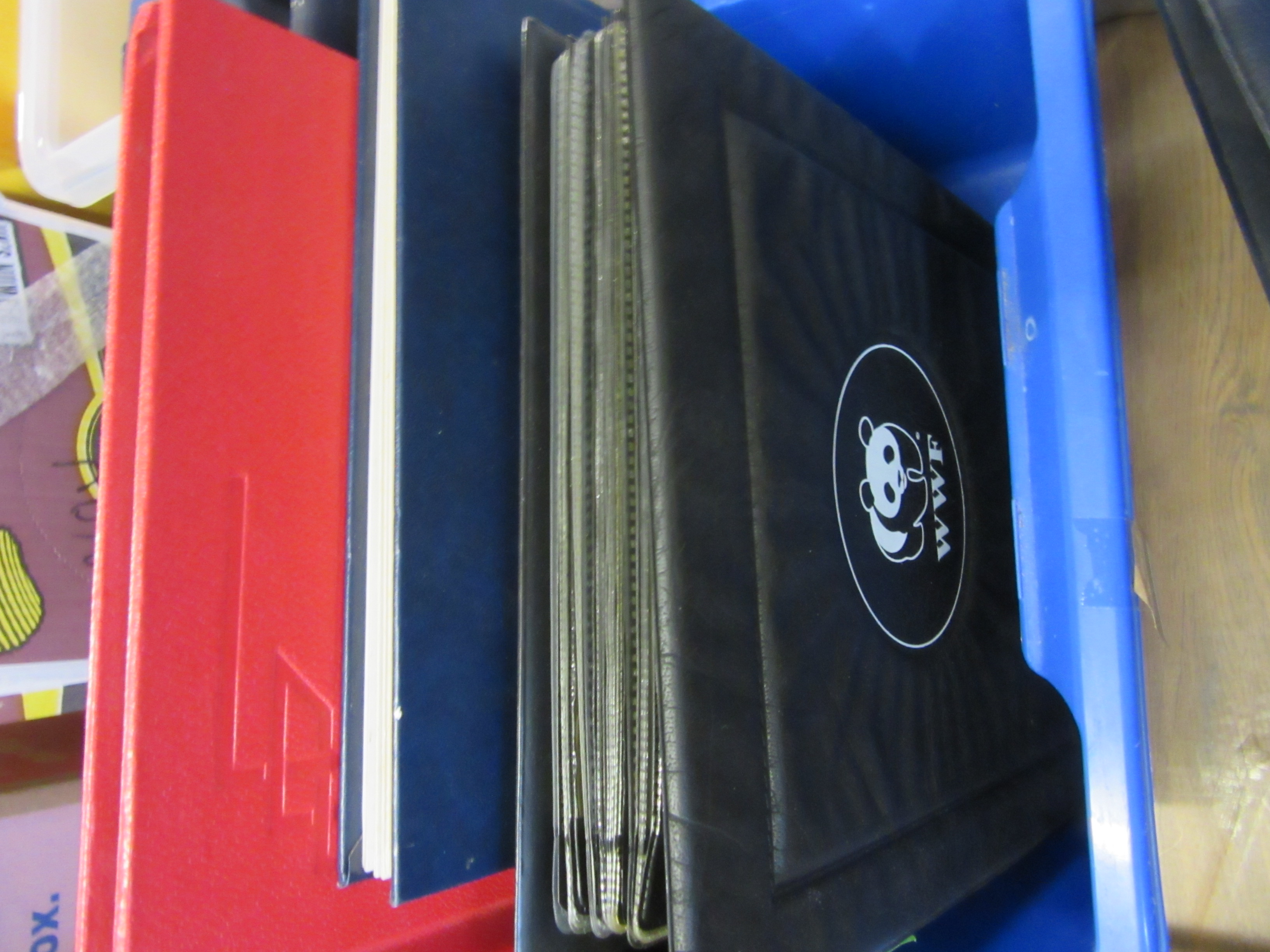 BLUE TUB OF UK MINT STAMPS AND FIRST DAY COVERS Image