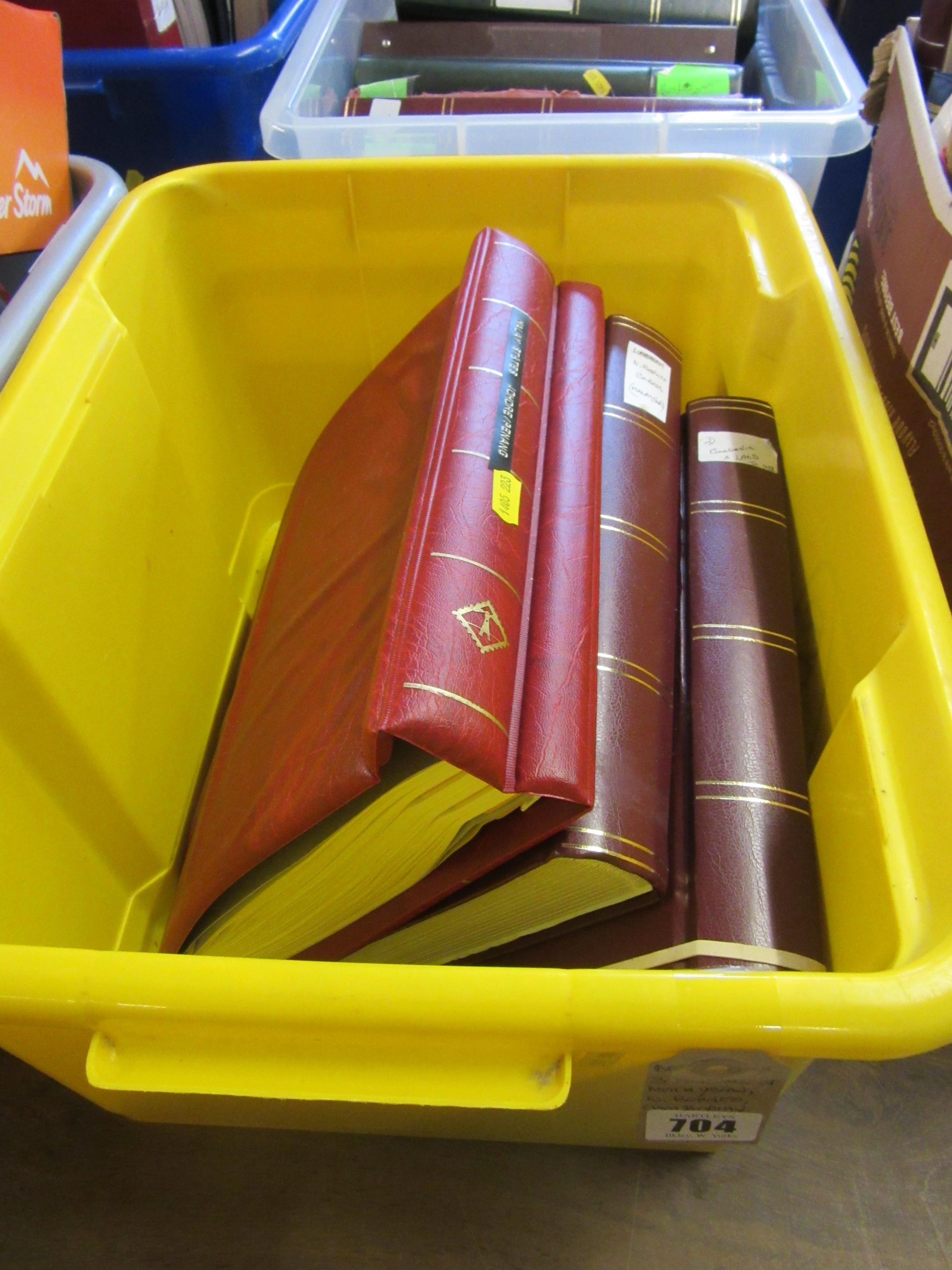 THREE ALBUMS OF MALAYSIAN, NORTH BORNEO, CAMBODIAN AND LAOS STAMPS Image