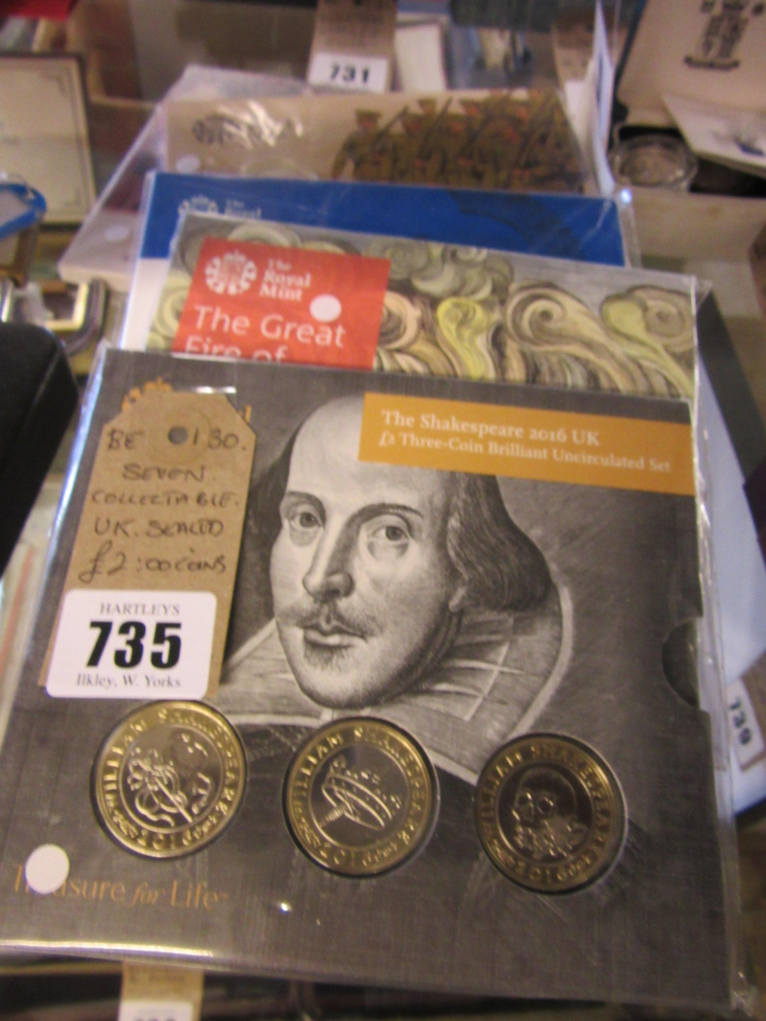 SEVEN COLLECTABLE UK SEALED TWO POUND COINS Image