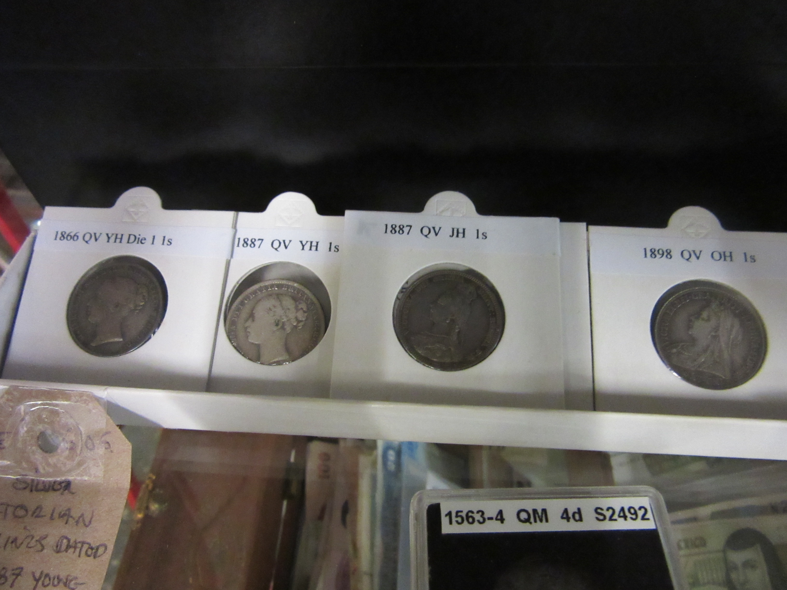 SILVER VICTORIAN SHILLINGS DATED 1866/1887 YOUNG AND JUBILEE HEAD WITH 1895 AND 1898 Image
