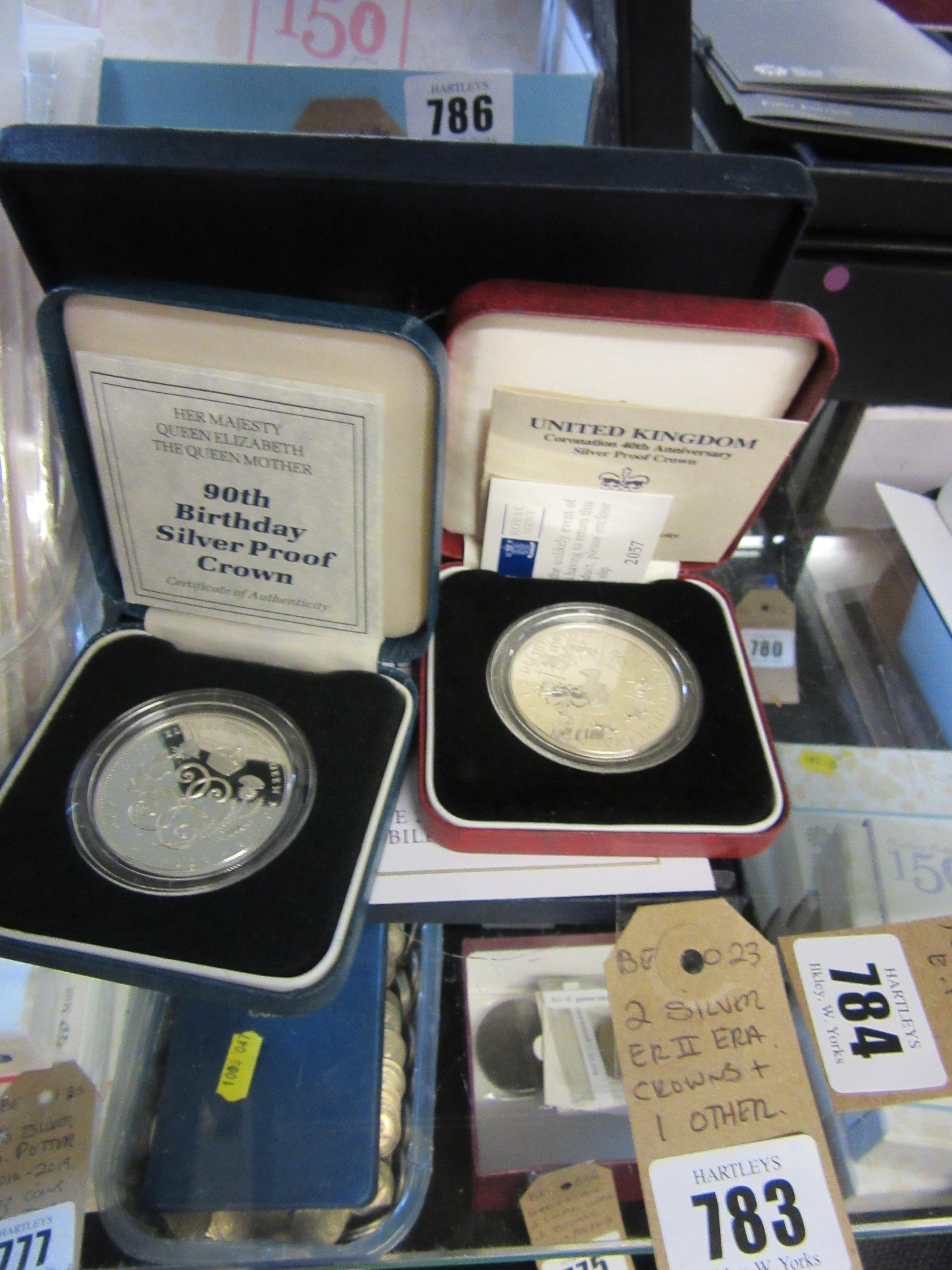 TWO SILVER ERII CROWNS AND ONE OTHER Image