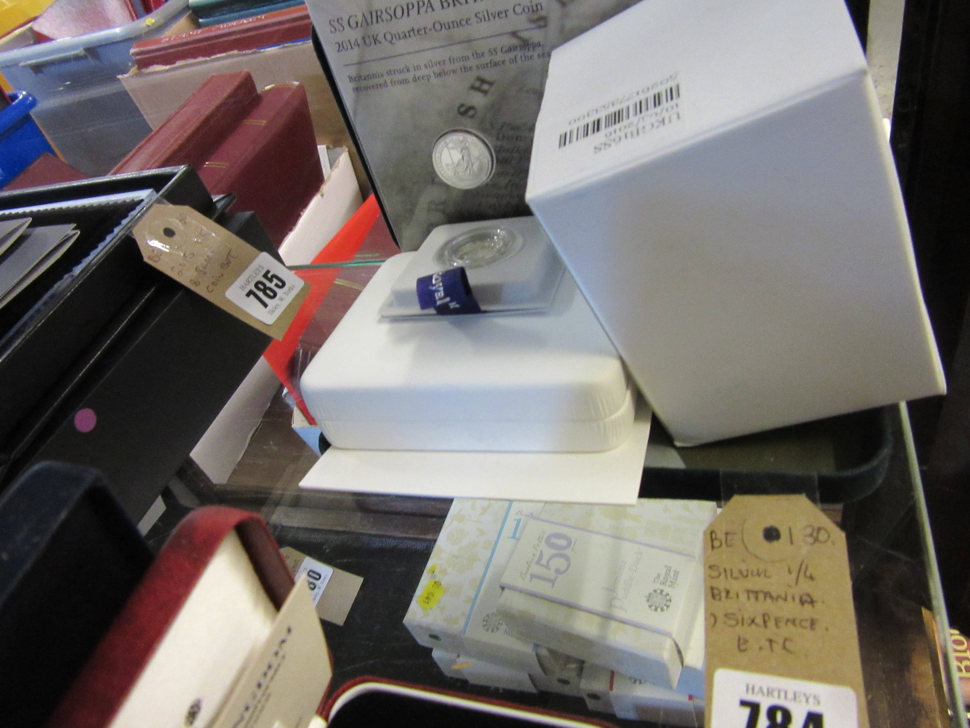 SILVER QUARTER BRITANNIA AND SIXPENCES ETC Image