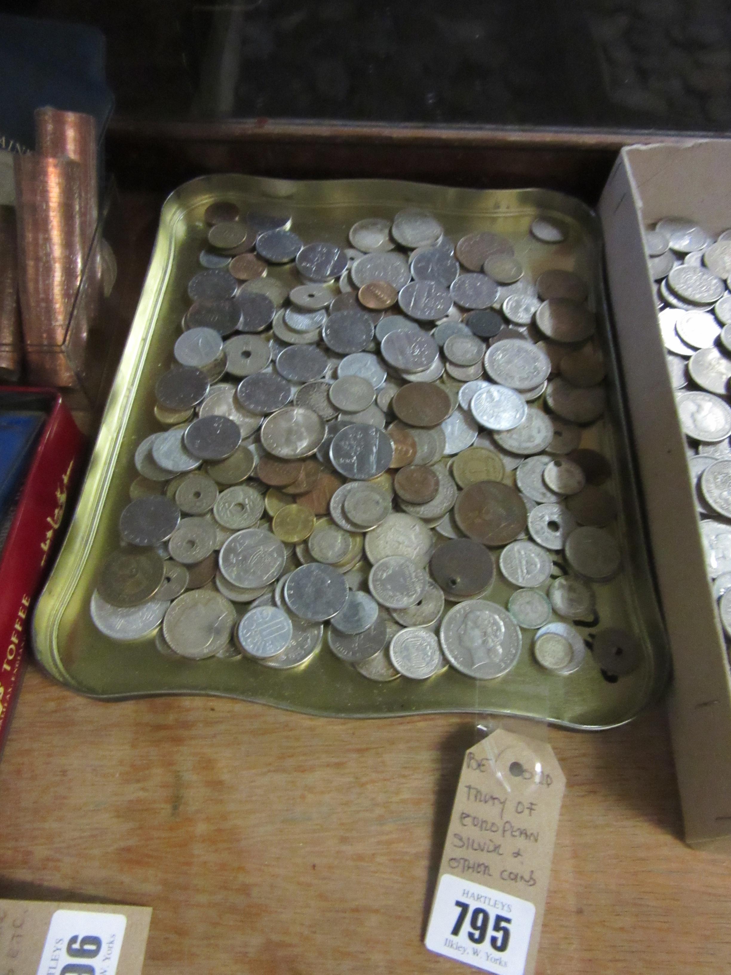 TRAY OF EUROPEAN SILVER AND OTHER COINAGE Image