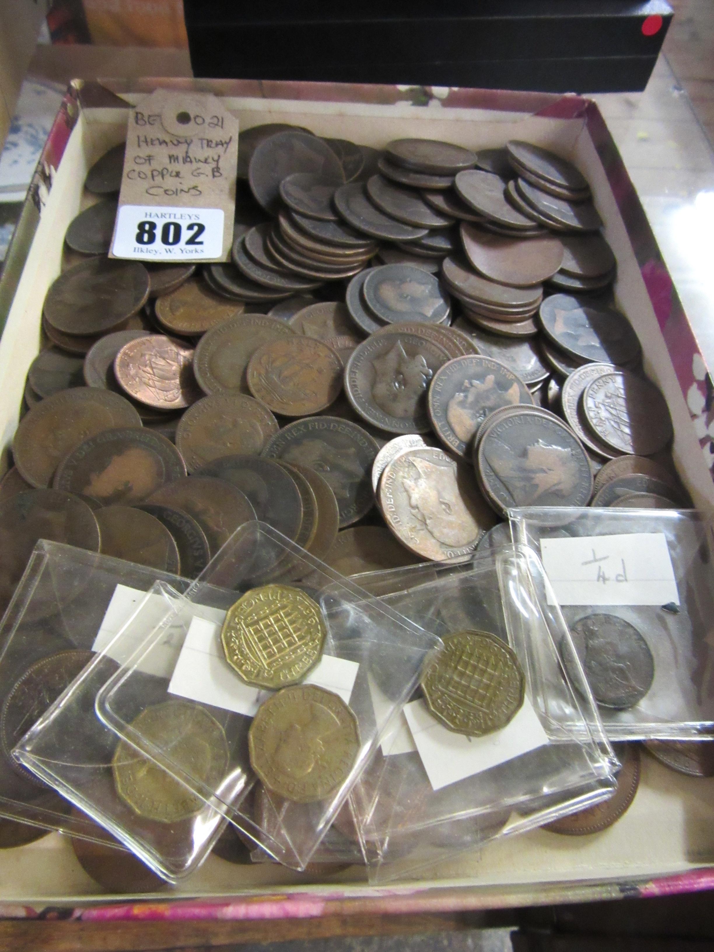 HEAVY TRAY OF MAINLY COPPER GB COINS Image