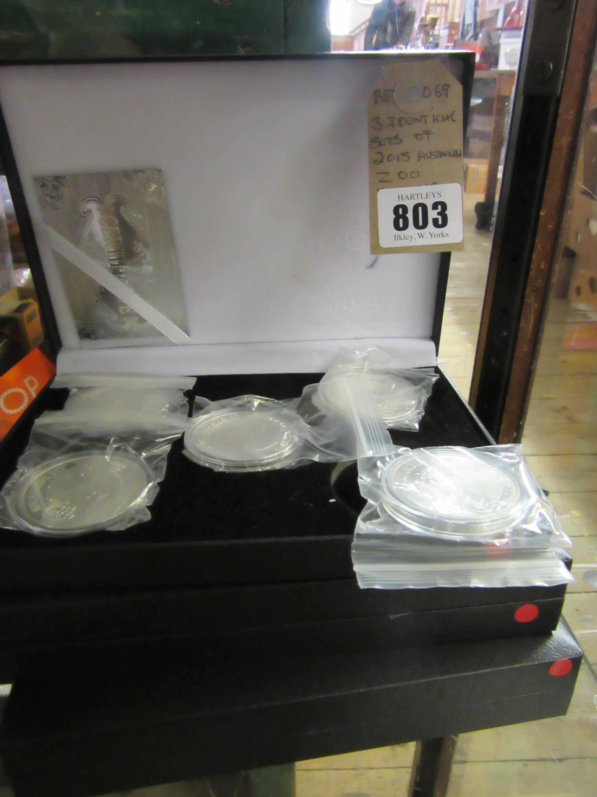 THREE IDENTICAL SETS OF 2015 AUSTRALIAN ZOO ANIMAL COINS Image