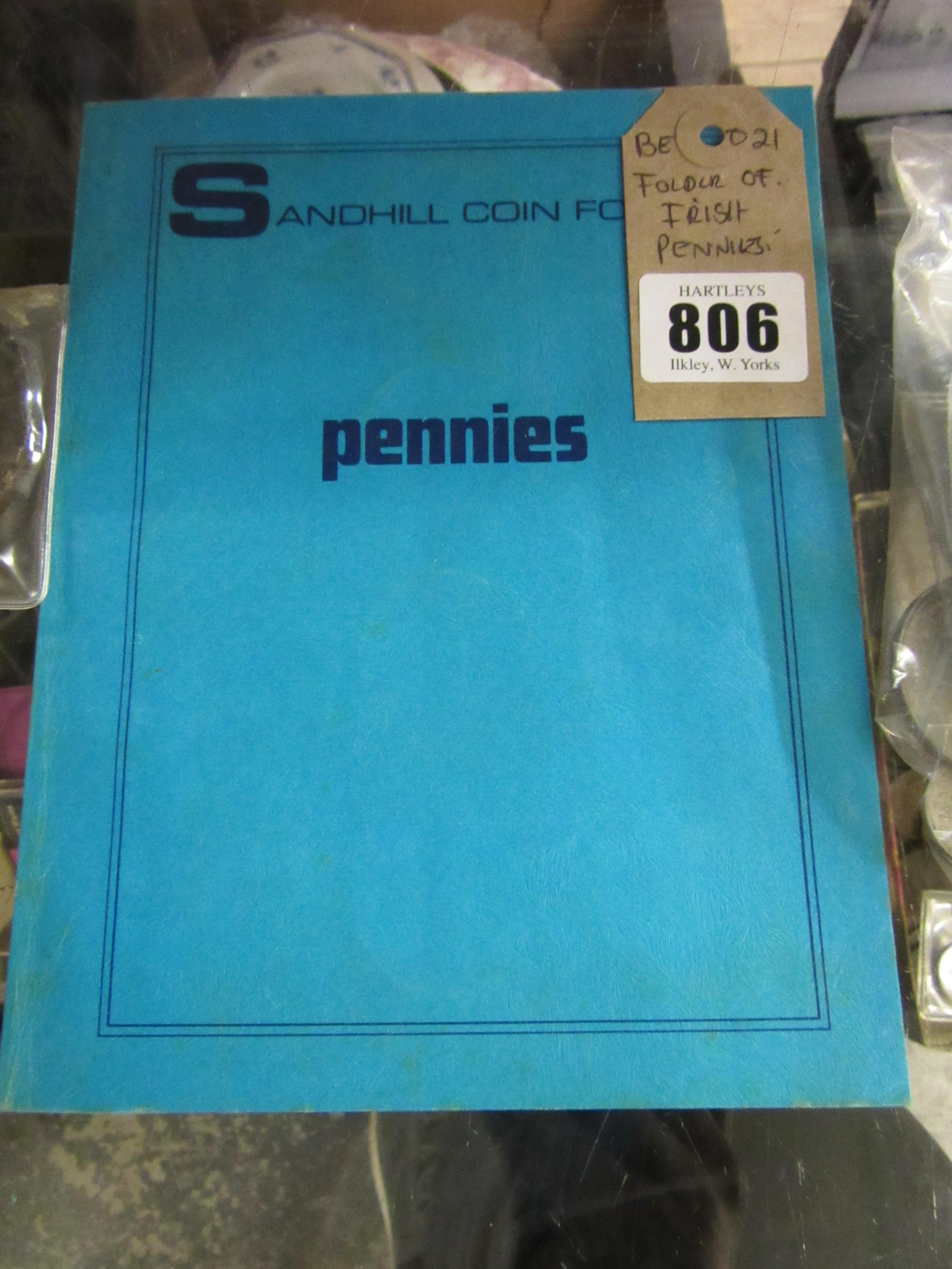 FOLDER OF IRISH PENNIES Image