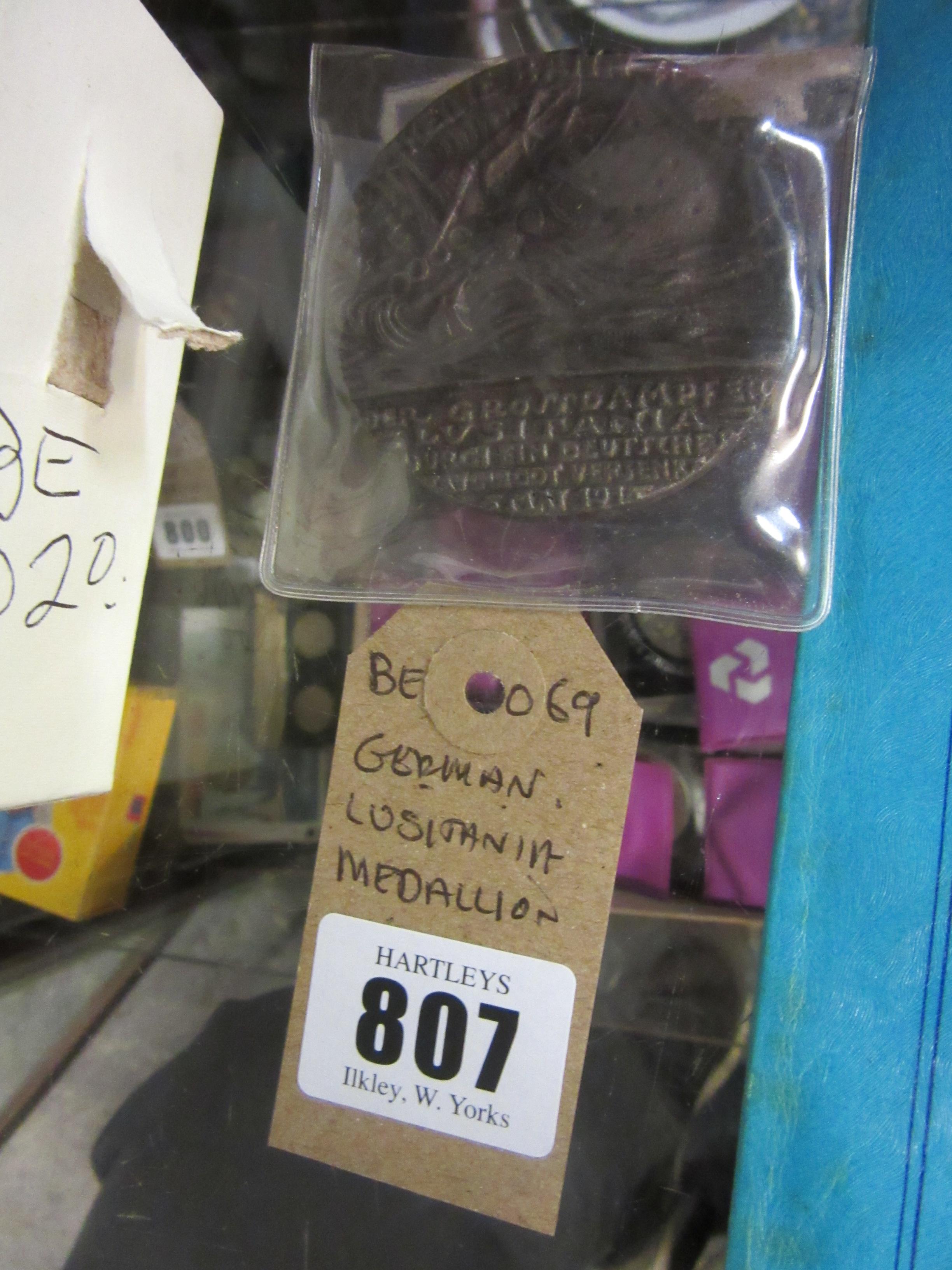 GERMAN LUSITANIA MEDALLION Image